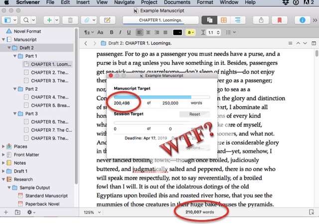 shortcut for word count mac