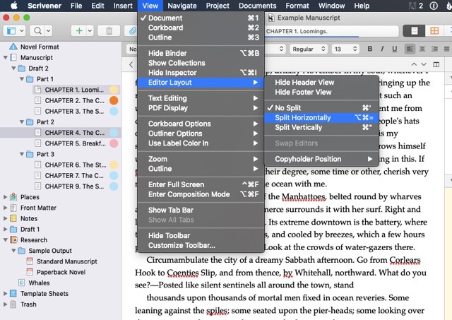 Using Split Screen In Scrivener - April Dávila