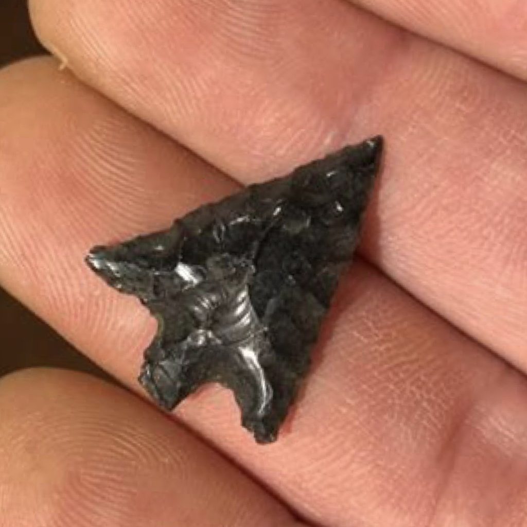 ancient obsidian arrowhead